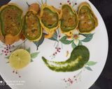 A picture of step 2 of Mirchi vada.