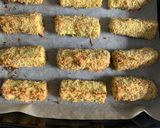 A picture of step 6 of Baked  Zucchini / Courgette Fries / Chips  #paleo #vegetarian #quick #healthy.