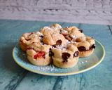 A picture of step 1 of Strawberry Choc Chip Mini Pancake Muffins.
