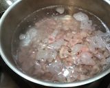 Une image de l'étape 1 de Farfalles bicolores à la crème de cèpes, jambon cru et parmesan.