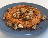 A picture of step 5 of Mouhammara (محمّرة) - Red pepper with walnut dip.