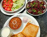 A picture of step 2 of Bread bhaji, salad and buttermilk.