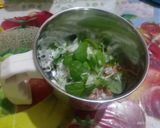 A picture of step 1 of Basil pesto and tasty yummy delicious basil pesto pasta.