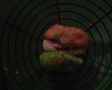 A picture of step 2 of Tri color chanar sandesh.