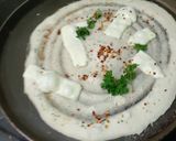 A picture of step 4 of Owar cheese pizza dosa with tomato onion chutney gravy.