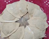 A picture of step 3 of Punjabi samosa from leftover rice.