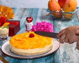 A picture of step 3 of Mango Cheesecake.