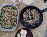 Foto del paso 5 de la receta: Ensalada de lechuga con champiñones, cebolla y crutones...