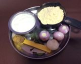 A picture of step 1 of Kadhi pakora.