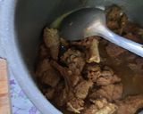 A picture of step 4 of Chettinad masala mutton curry.