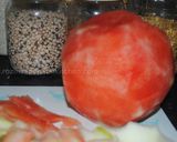 A picture of step 5 of No bake watermelon cake.