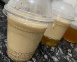 A picture of step 2 of Brown sugar Boba (bubble tea).