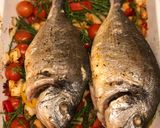 A picture of step 6 of Oven roast harissa sea bream on samphire 🐟🌿.