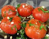 A picture of step 2 of Spaghetti with herby, garlic roasted tomatoes and feta cheese .