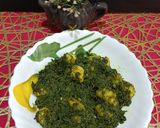 A picture of step 6 of Kochu Pata Chingri.