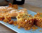 Une image de l'étape 8 de Pavés de saumon tomates riz et champignons au Cook Expert.