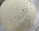 A picture of step 3 of Condensed milk firni.