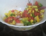 A picture of step 1 of Papad Corn Chaat.