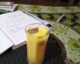 A picture of step 1 of Mango lassi.