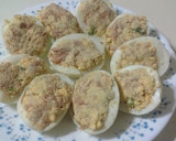 Foto del paso 3 de la receta: Huevos clásicos rellenos de atún y fritos
