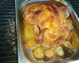 Foto del paso 5 de la receta: Pollo asado al carbón con filete de cerdo, papa y zanahoria