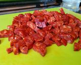 A picture of step 1 of Chorizo Pasta.