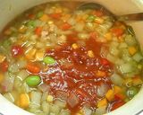 A picture of step 5 of Very Filling Minestrone.