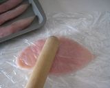 A picture of step 2 of Deep-fried and Breaded Chicken Rolls with Cheese.