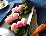 A picture of step 3 of Skewered Kamaboko Roses.