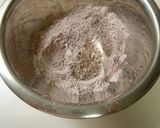 A picture of step 1 of Banana Chocolate Cake Baked in a Frying Pan.