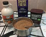 A picture of step 1 of Peppermint mocha coffee creamer.