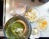 A picture of step 1 of Easy! Matcha Chocolate Pound Cake.