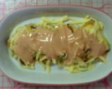 A picture of step 3 of Fluffy Hanpen Fish Cakes Cooked in Aurora Sauce.