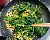 A picture of step 2 of Sautéed Spinach and Corn (For Bentos Too).