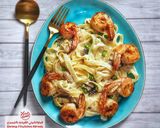 صورة لخطوة 2 من وصفة 🍤 مكرونه وايت صوص بالجمبري 🍤