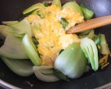 A picture of step 5 of Speedy Side Dish! Bok Choy and Egg Stir Fry with Ginger.