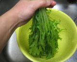 A picture of step 2 of Delicious Mizuna Salad with Tofu Dressing.