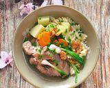 Hình bước làm 3 của món Nui Nấu Giò Heo
