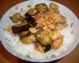 A picture of step 8 of Spicy and Sweet Stir-Fried Minced Chicken and Eggplant.
