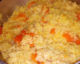 A picture of step 7 of Turmeric rice with carrots and butternut.