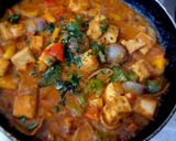 A picture of step 6 of Tofu kadhai masala.