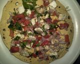 A picture of step 4 of Masala papad.