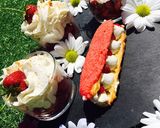 Une image de l'étape 7 de Éclairs craquelin fourrage chantilly mascarpone vanille et fraises fraîches.