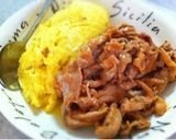 A picture of step 5 of Simple & Fast Pork Offcuts with Ketchup & Mayonnaise for Bento or Breakfast.
