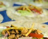 A picture of step 3 of Dynamite chicken wrap.