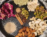 A picture of step 1 of Thandai Masala Powder.