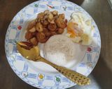 รูปขั้นตอนการทำที่ 4 ของ ผัดเห็ดออรินจิ,กุ้ง,ไข่ดาว,ข้าวบุกหอมมะลิ-คีโต