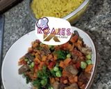 A picture of step 2 of Kale fried rice.