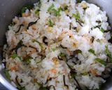 A picture of step 1 of Tempura Crumbs and Sakura Shrimp Rice Balls.