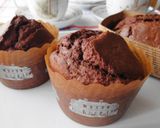 A picture of step 9 of Delicately Sweet Chocolate Banana Muffins.